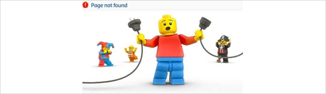 Ошибка 404 на сайте Lego