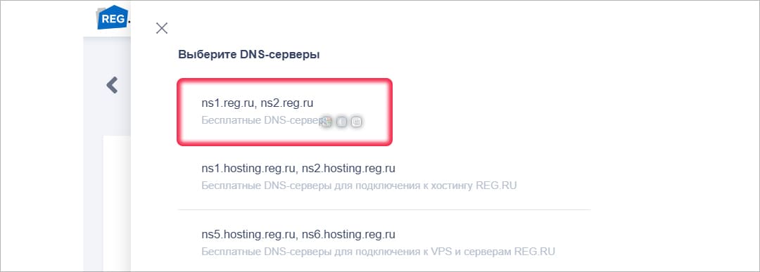  NS от Reg.ru - ns1.reg.ru, ns2.reg.ru 